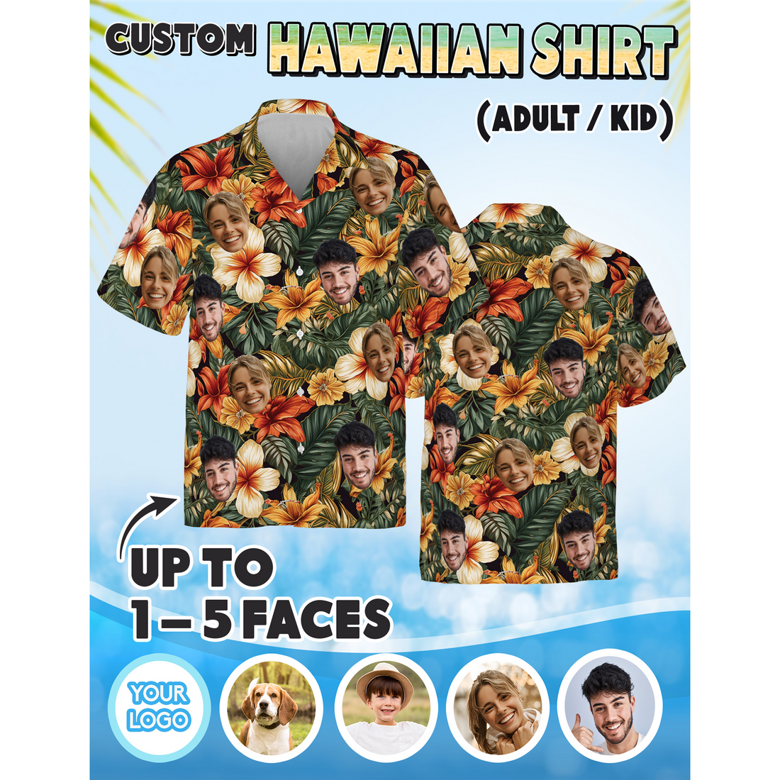 Hawaiian Shirt with Couple Photos, Unique Gift for Valentine’s Day