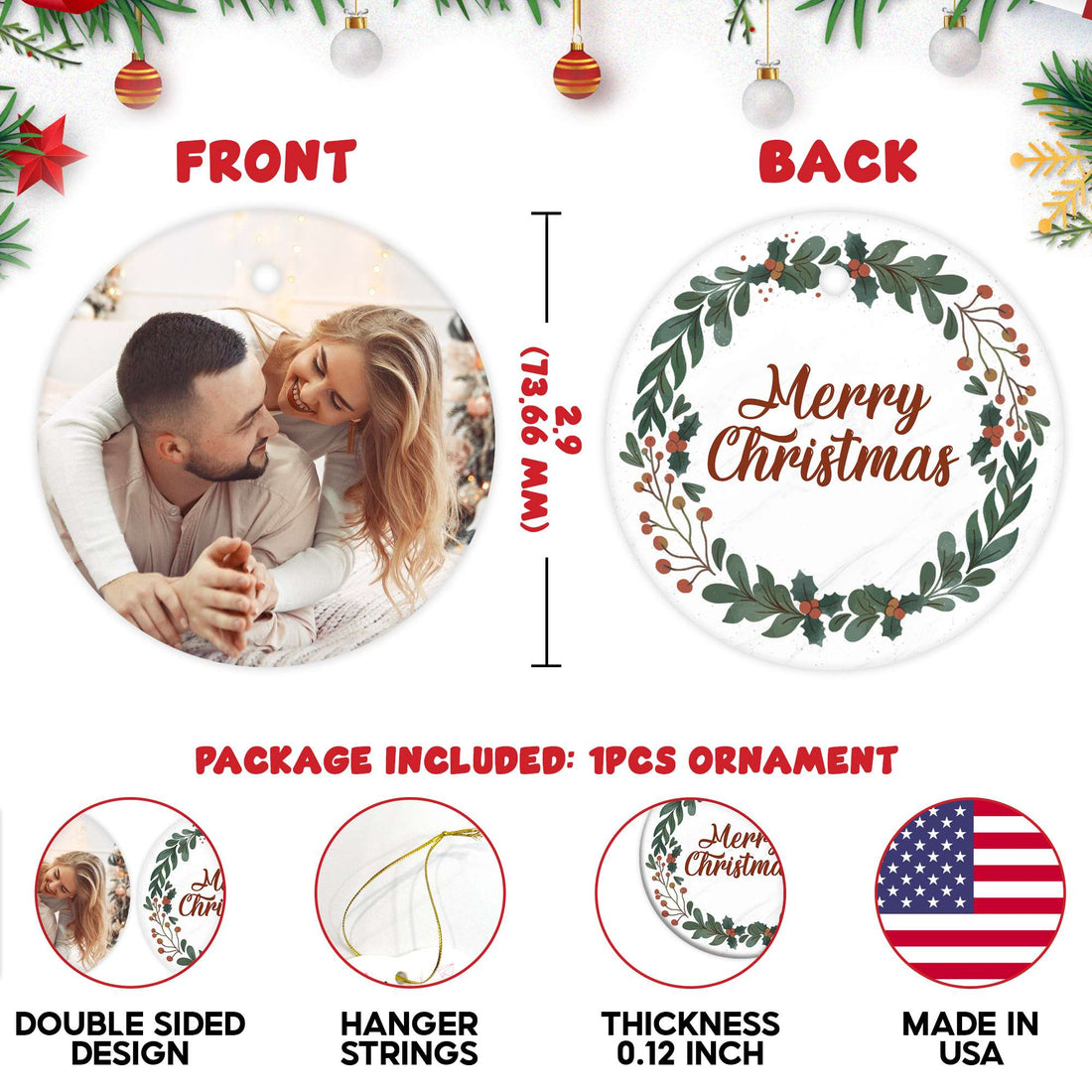 Personalized Our First Christmas Married Ornament 2025, Mr and Mrs Christmas Ornament 2025, 1St Christmas Married Ornament 2025 Gift for Couple, Wedding Gifts, Bridal Shower Gifts