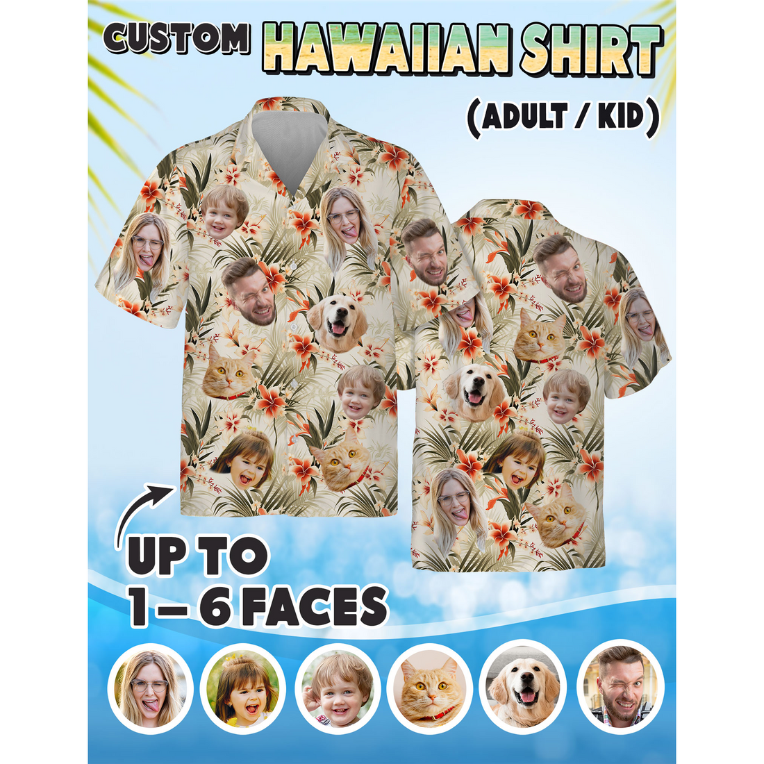 Custom Couple Face Shirt, Funny Gift for Boyfriend or Girlfriend