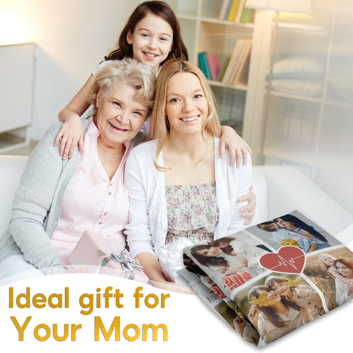 Customized Mom Blankets with Photos, Custom Memorial Blankets with Photo Text, Customizable Blanket with Pictures 4