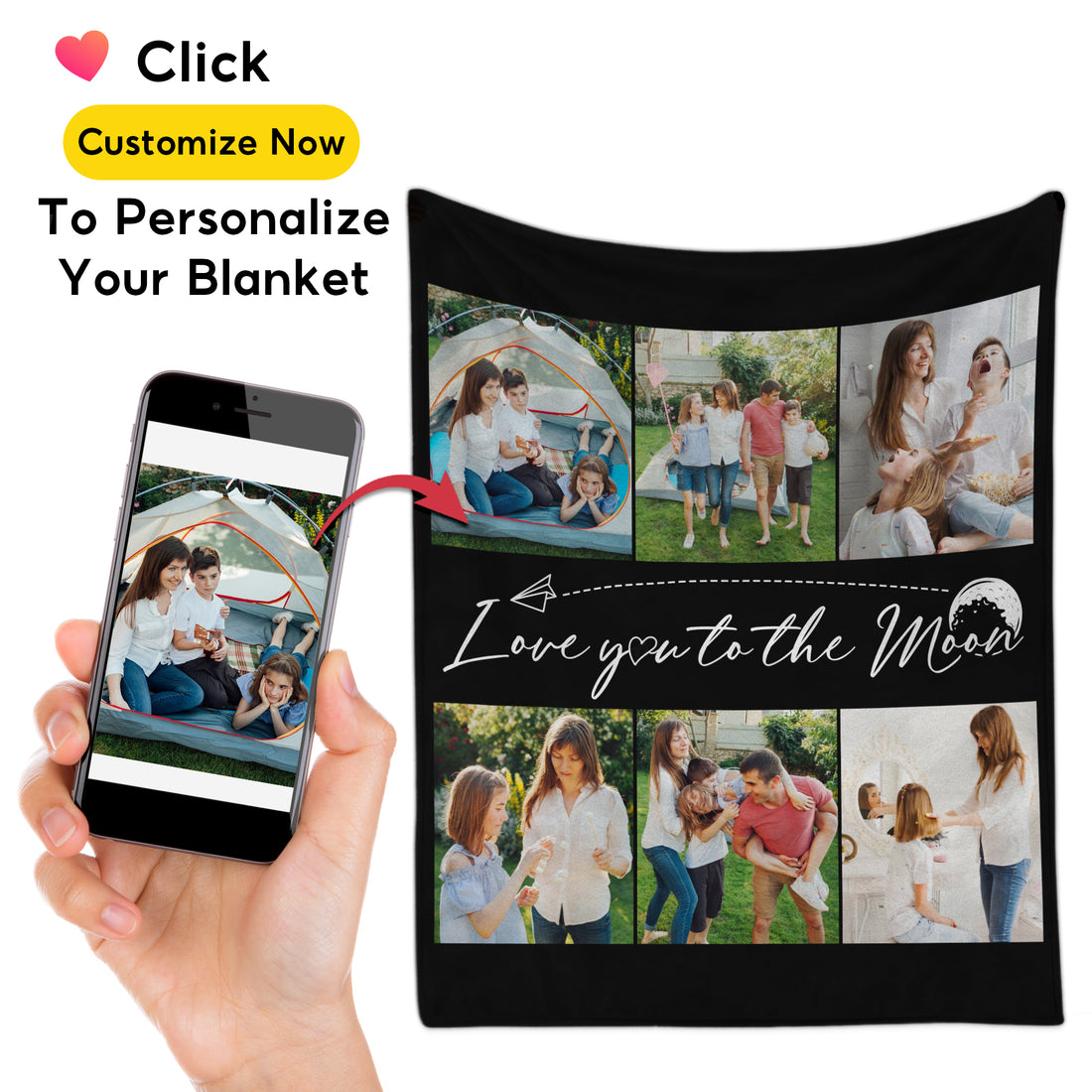 Customized Mom Blankets with Photos, Custom Memorial Blankets with Photo Text, Customizable Blanket with Pictures 7