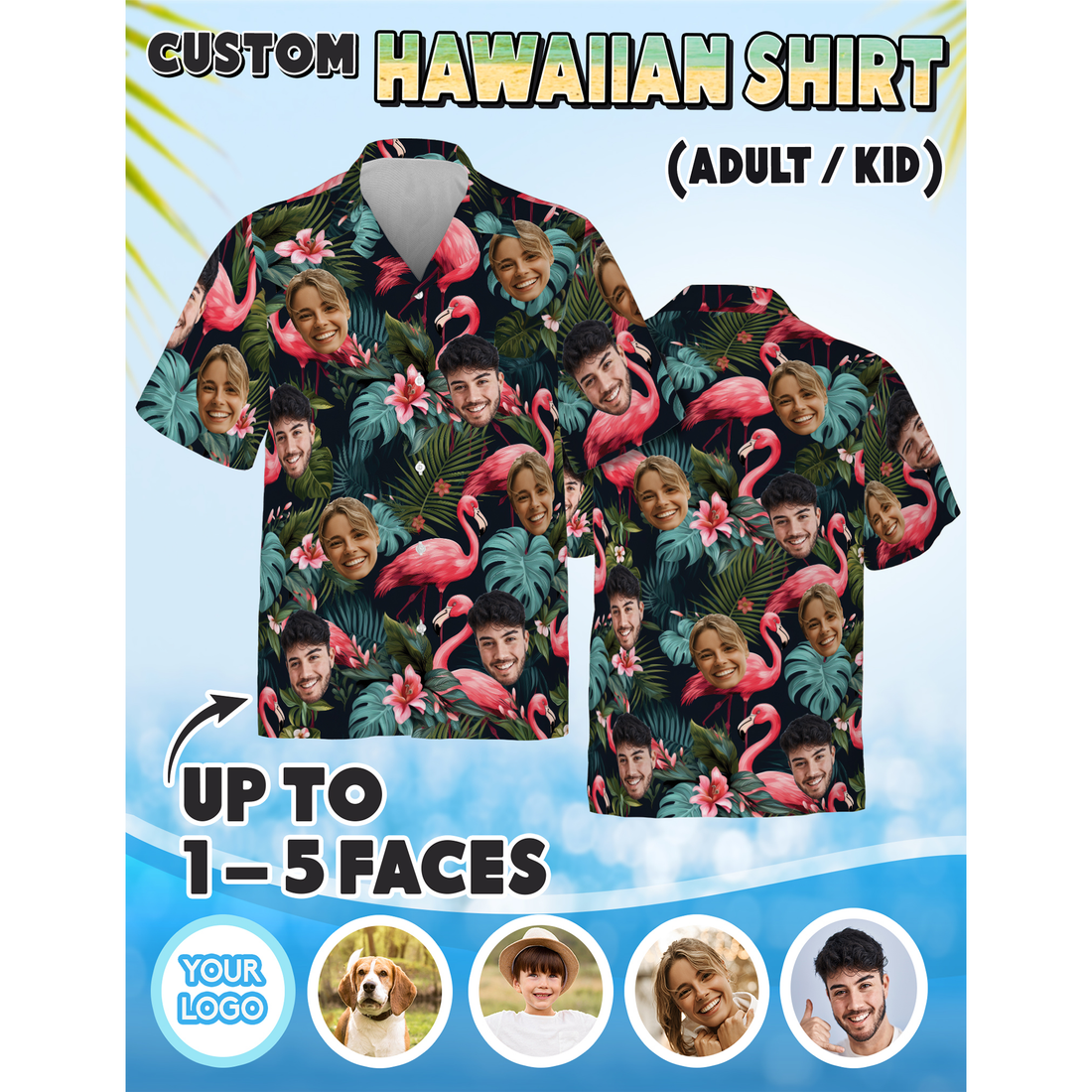 Personalized Beach Shirt with Your Faces, Perfect for Wedding Gift