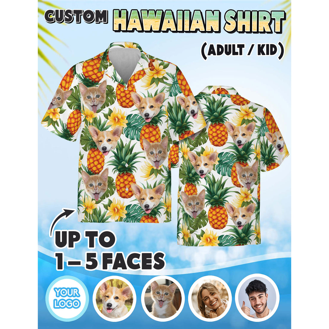 Custom Pet Face Shirt, Funny Gift for Brother, Uncle, or Pet Dad