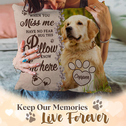 Personalized Pet Memorial Pillow with Photo, Dog Memorial Gifts for Loss of Dogs Cats, Pet Photo Gifts for Dog Lovers