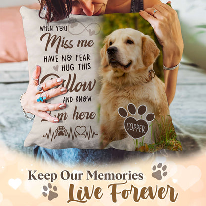 Personalized Pet Memorial Throw Pillow with Photo, Pet Loss Gifts Dog, Loss of Dog Sympathy Gift, In Memory of Dog Gifts, Pet Photo Gifts for Dog Lovers
