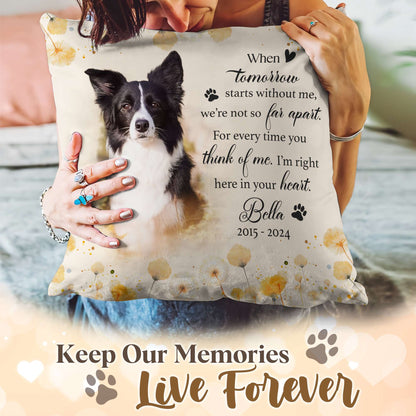 Personalized Pet Memorial Pillow with Photo, Dog Memorial Gifts for Loss of Dog, Pet Loss Gifts Dog, in Memory of Dog Gifts