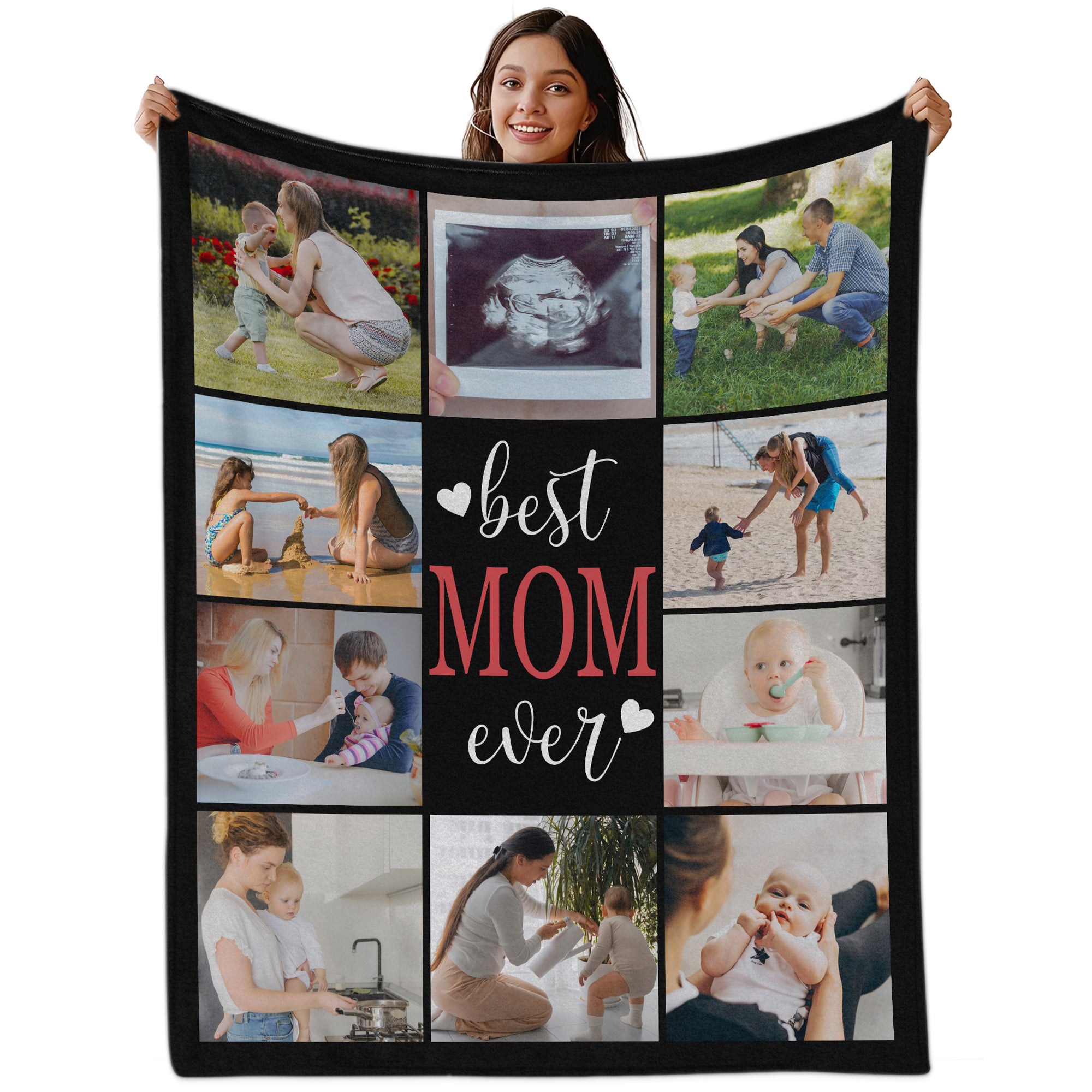 Customized Mom Blankets with Photos, Custom Memorial Blankets with Photo Text, Customizable Blanket with Pictures 1