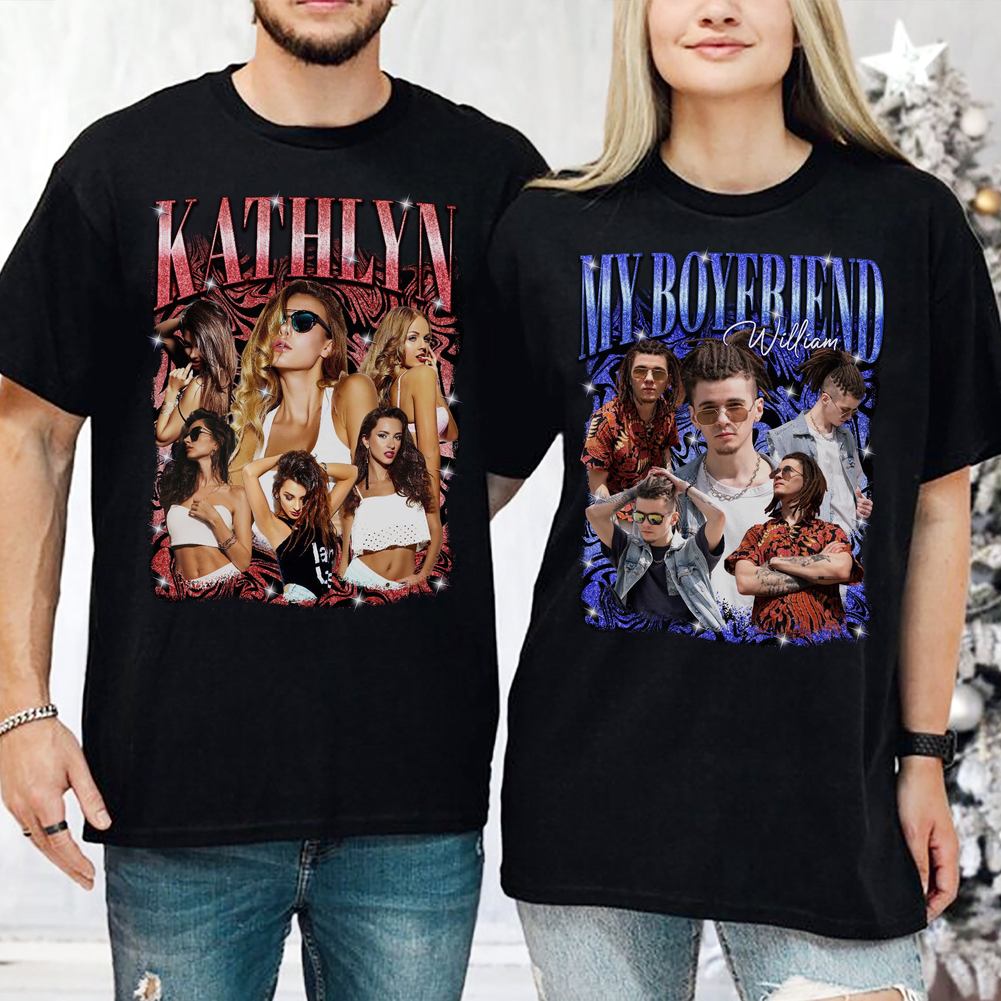 Custom Your Own Bootleg Rap Shirts Custom Picture Shirt Customized Vintage Graphic Tshirt Photo Gifts for Men Women, Valentine