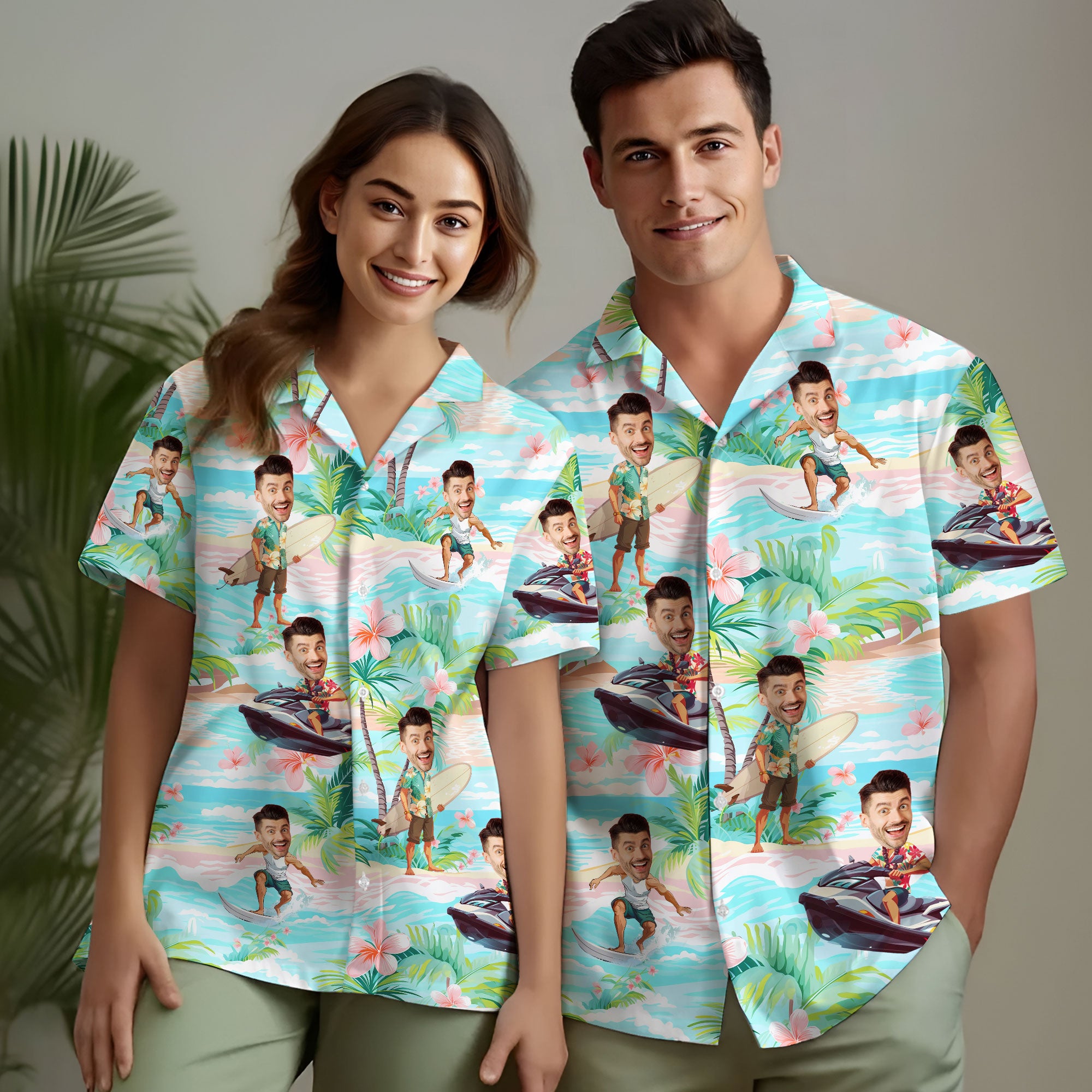 Personalized Aloha Shirt with Photo, Unique Vacation Gift for Wife, Boyriend, Mom or Sister