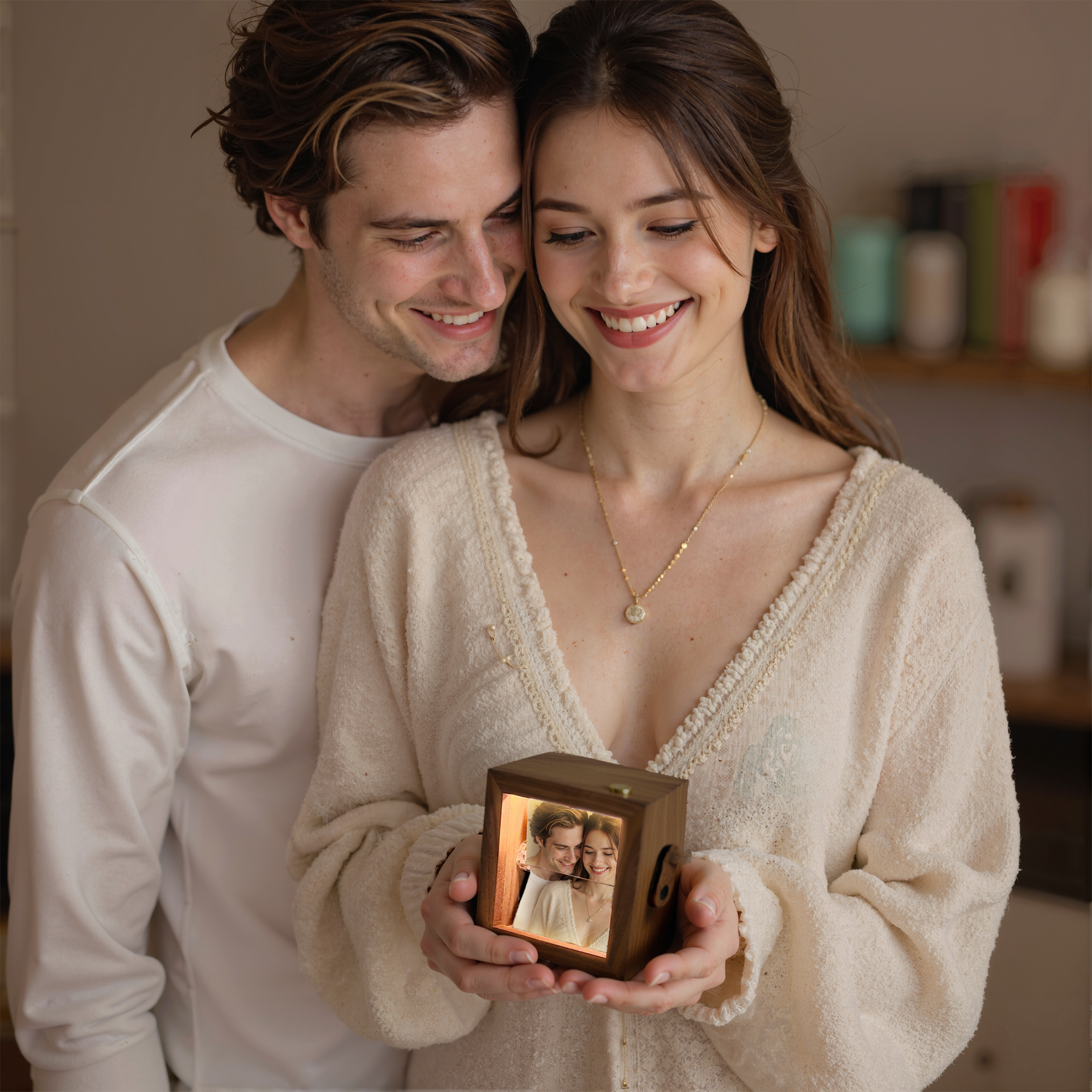 Custom Flipbook Frame Animation Machine Mechanical Hand-cranked Photo Album, Personalized Anniversary Birthday Gifts for Women Men Her Him Girlfriend Boyfriend Couple