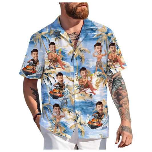Funny Hawaiian Shirt with Your Face, Bachelor, Bachelorette, or Summer Party Gift Idea
