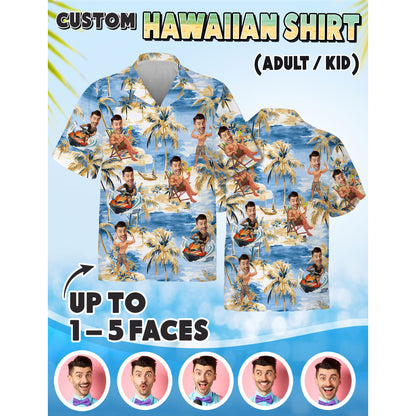 Funny Hawaiian Shirt with Your Face, Bachelor, Bachelorette, or Summer Party Gift Idea