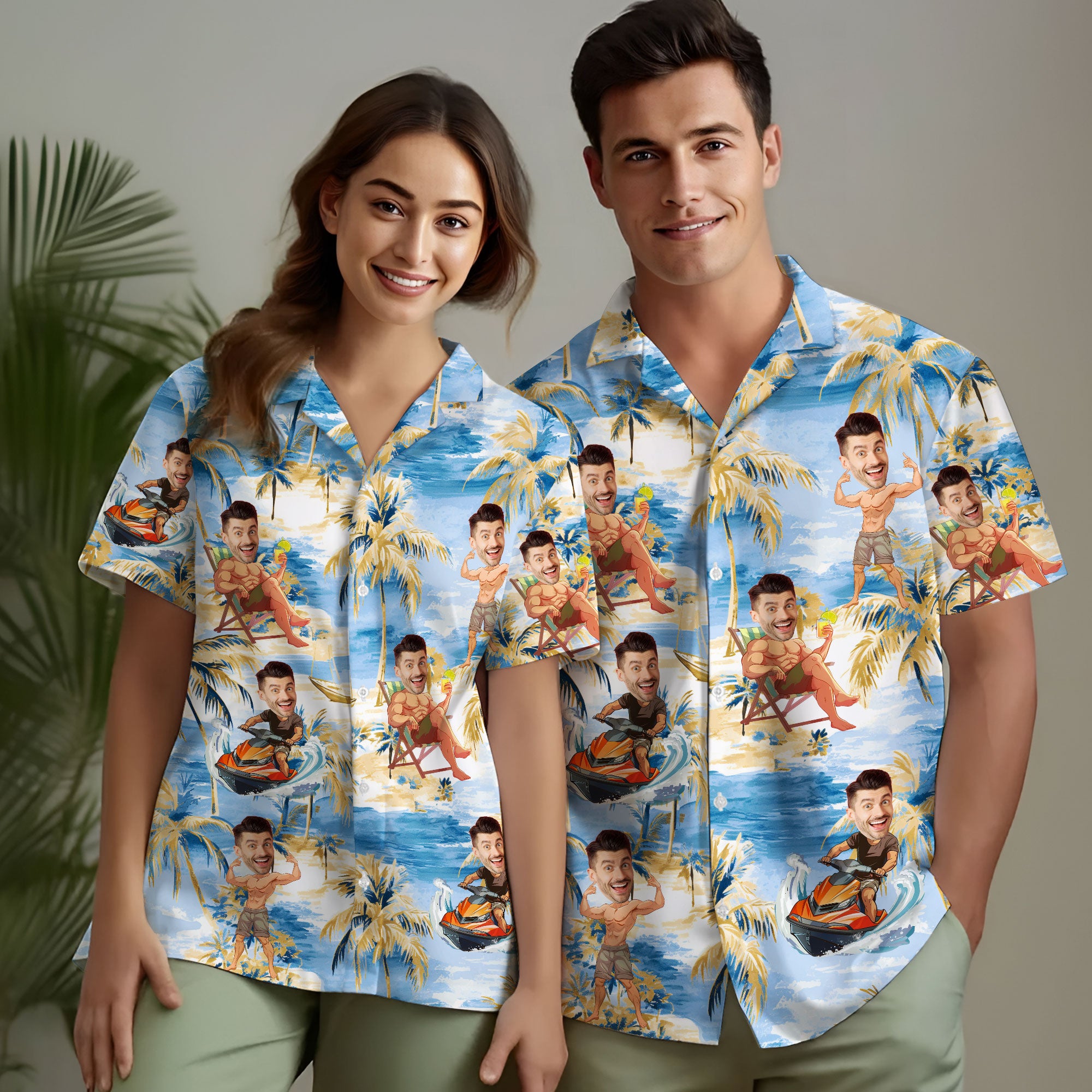 Funny Hawaiian Shirt with Your Face, Bachelor, Bachelorette, or Summer Party Gift Idea