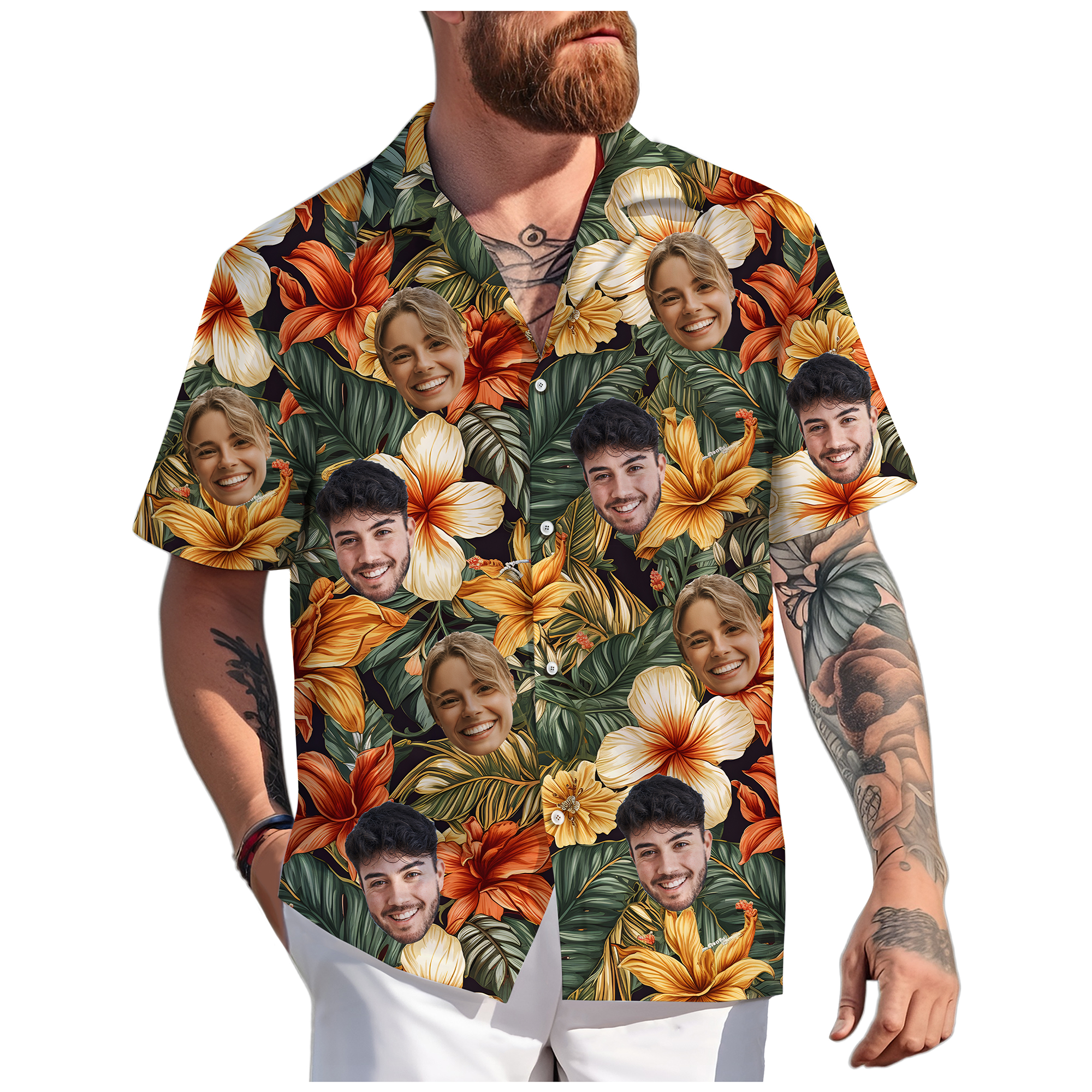 Hawaiian Shirt with Couple Photos, Unique Gift for Valentine’s Day