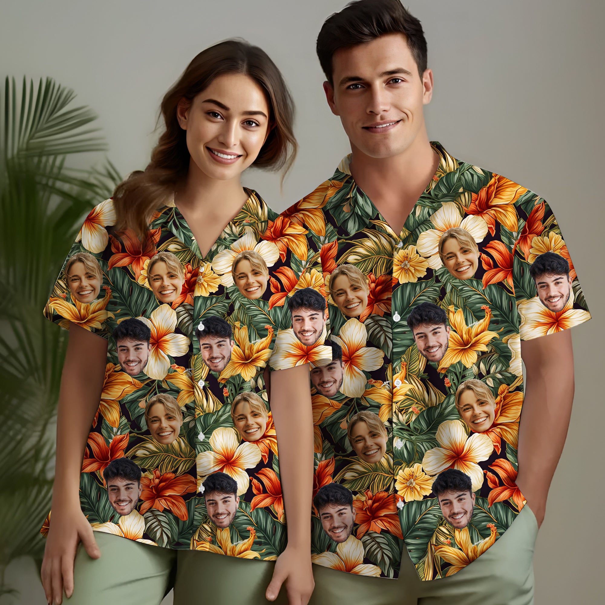 Hawaiian Shirt with Couple Photos, Unique Gift for Valentine’s Day