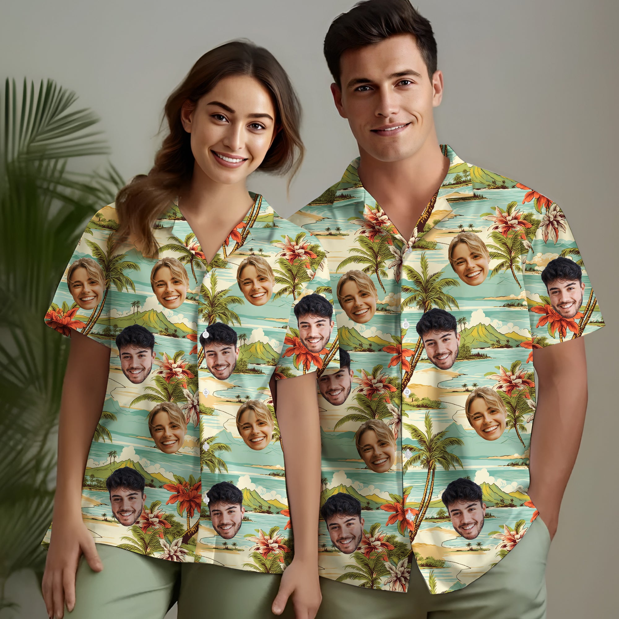 Custom Face Hawaiian Shirt, Fun Present for Best Friend or Partner