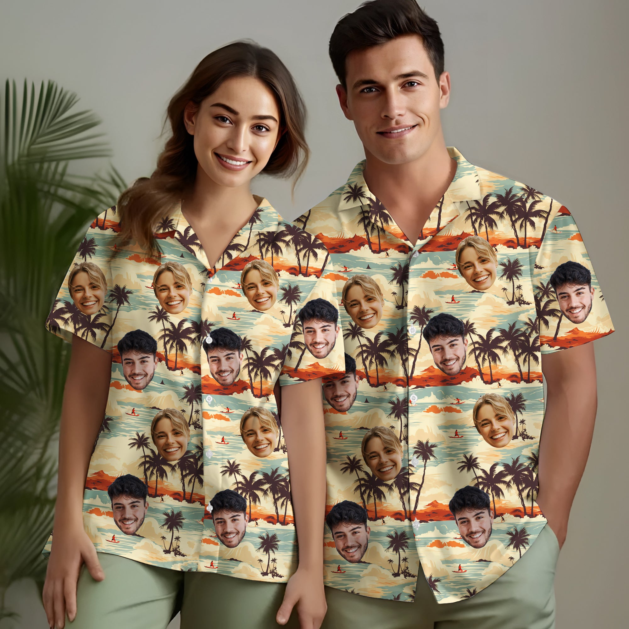 Personalized Couple Shirt, Tropical Gift for Summer or Honeymoon