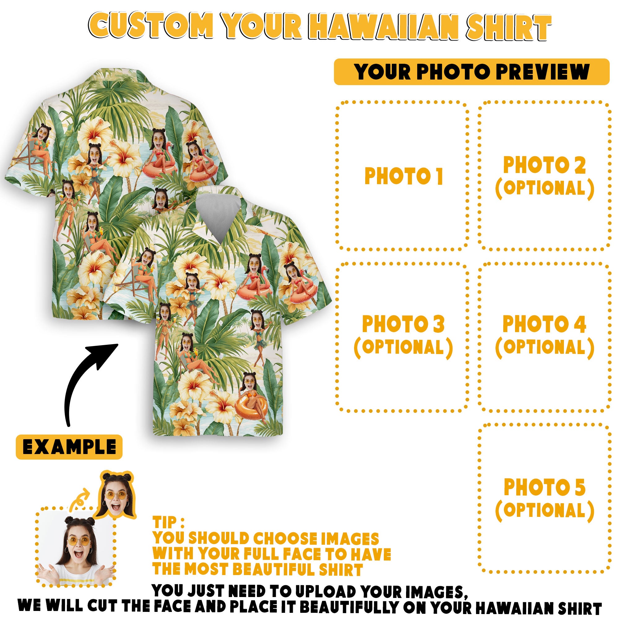 Create Your Own Face Shirt, Unique Birthday or Anniversary Gift Idea