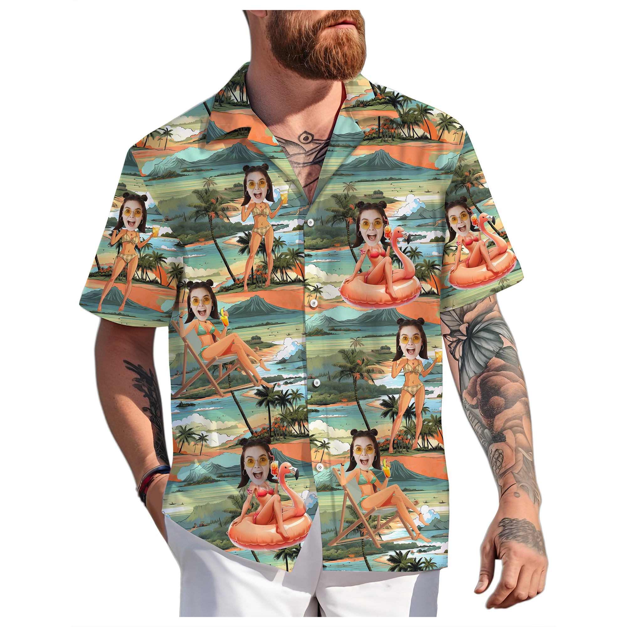 Personalized Aloha Shirt with Photo, Perfect for Summer Parties or Vacations