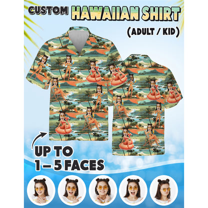 Personalized Aloha Shirt with Photo, Perfect for Summer Parties or Vacations