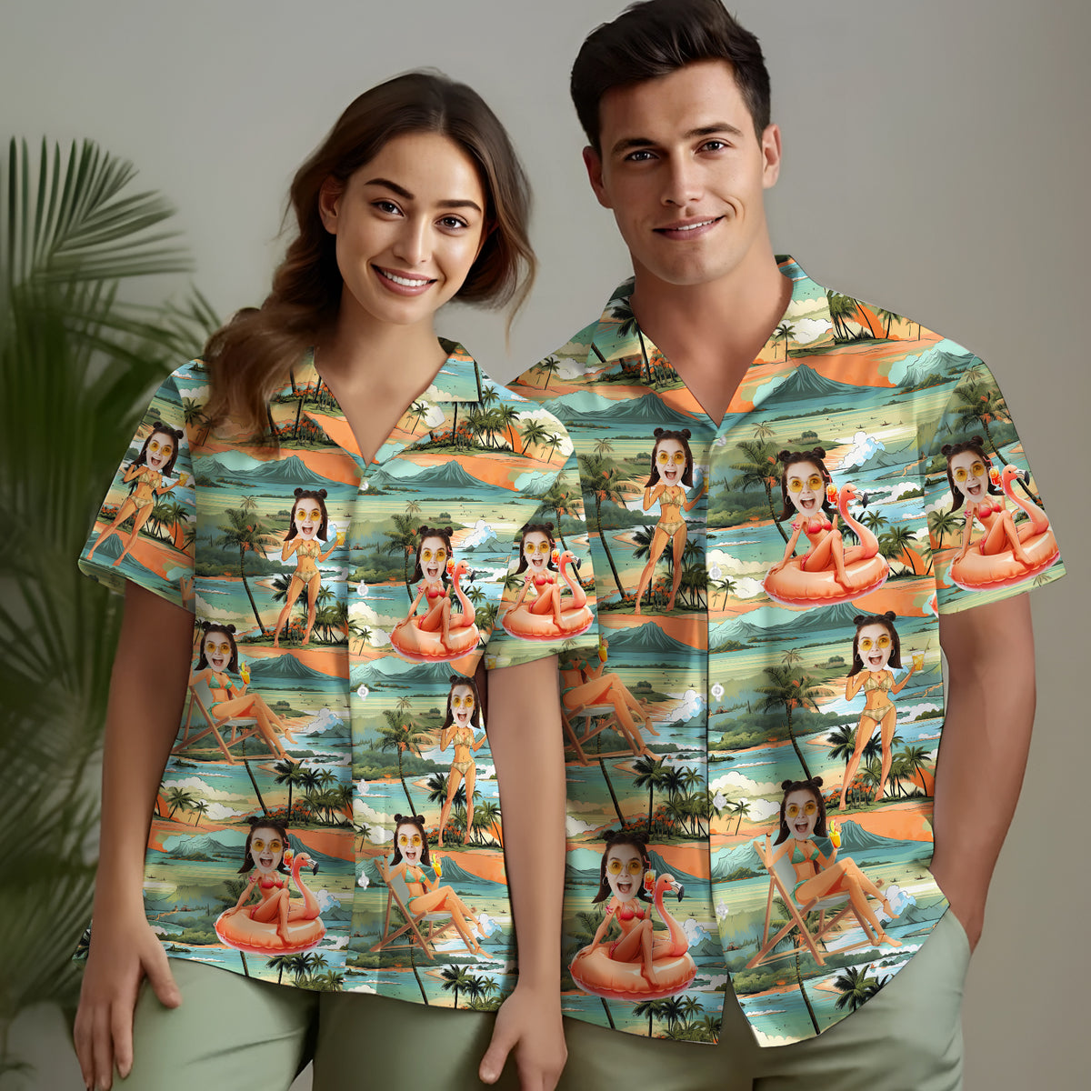 Personalized Aloha Shirt with Photo, Perfect for Summer Parties or Vacations