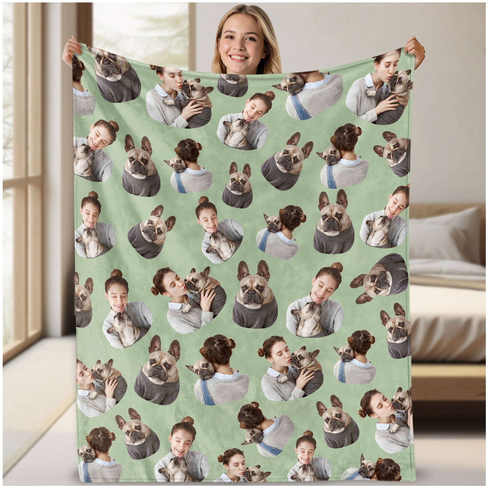 Funny Custom Face Blanket With Multi Colors, Personalized Photo Blankets Portrait From Pictures, A Heartfelt Face Blanket Gift For Pet Lovers Friends Family For Birthdays Holidays Christmas Memorial