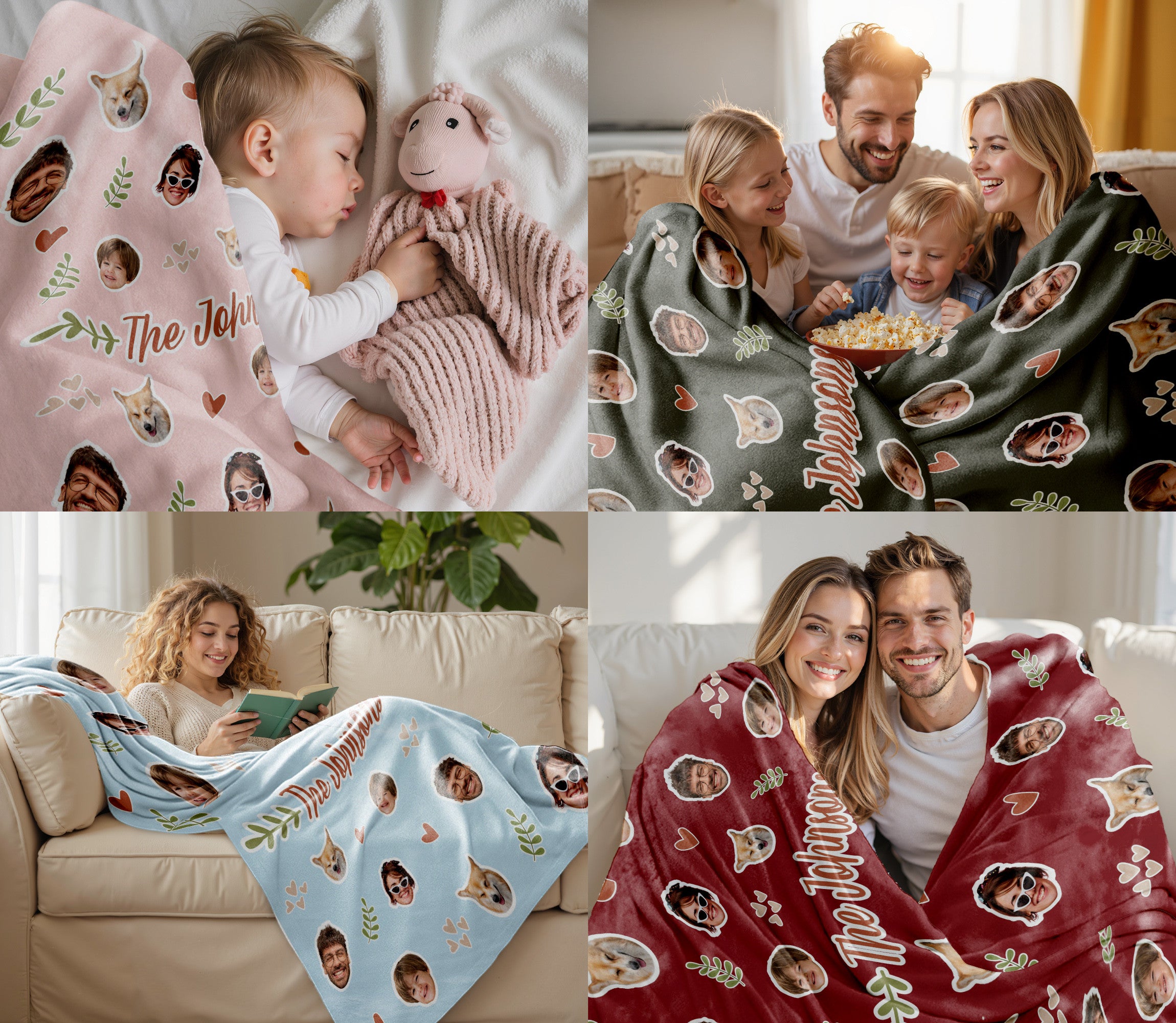 Custom Face Blanket Funny With Photo Text Multi Colors, Custom Sherpa Fleece Blanket With Photo For Everyday Use, Perfect for Sleeping Lounging Decor Living Room, Surprise Gift Ideas for Christmas