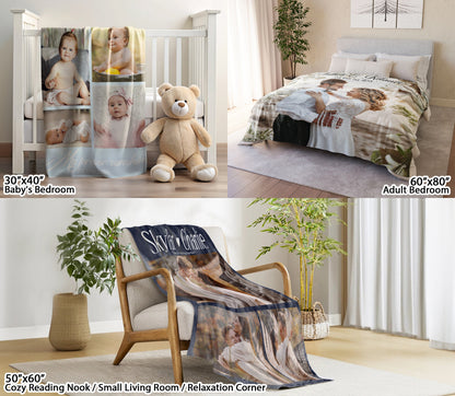 Custom Photo Blanket, Personalized Collage Blanket with Photos, Collage Blankets With Pictures Gift For All Occasions
