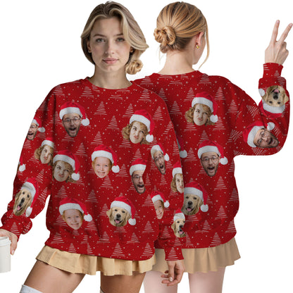 Custom Ugly Christmas Sweater for Men Women Couples Boyfriend Girlfriend Family Dad Mom, Custom Ugly Christmas Sweater with Face Photo, Personalized Sweatshirt with Picture Funny Xmas Gift ST36