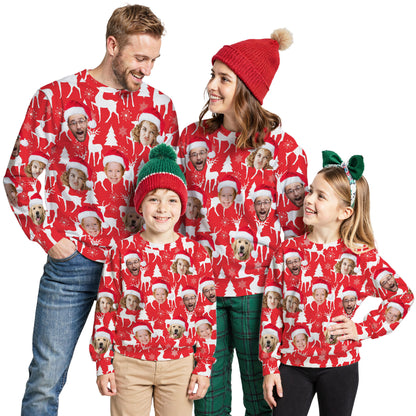Custom Ugly Christmas Sweater for Men Women Couples Boyfriend Girlfriend Family Dad Mom, Custom Ugly Christmas Sweater with Face Photo, Personalized Sweatshirt with Picture Funny Xmas Gift ST10