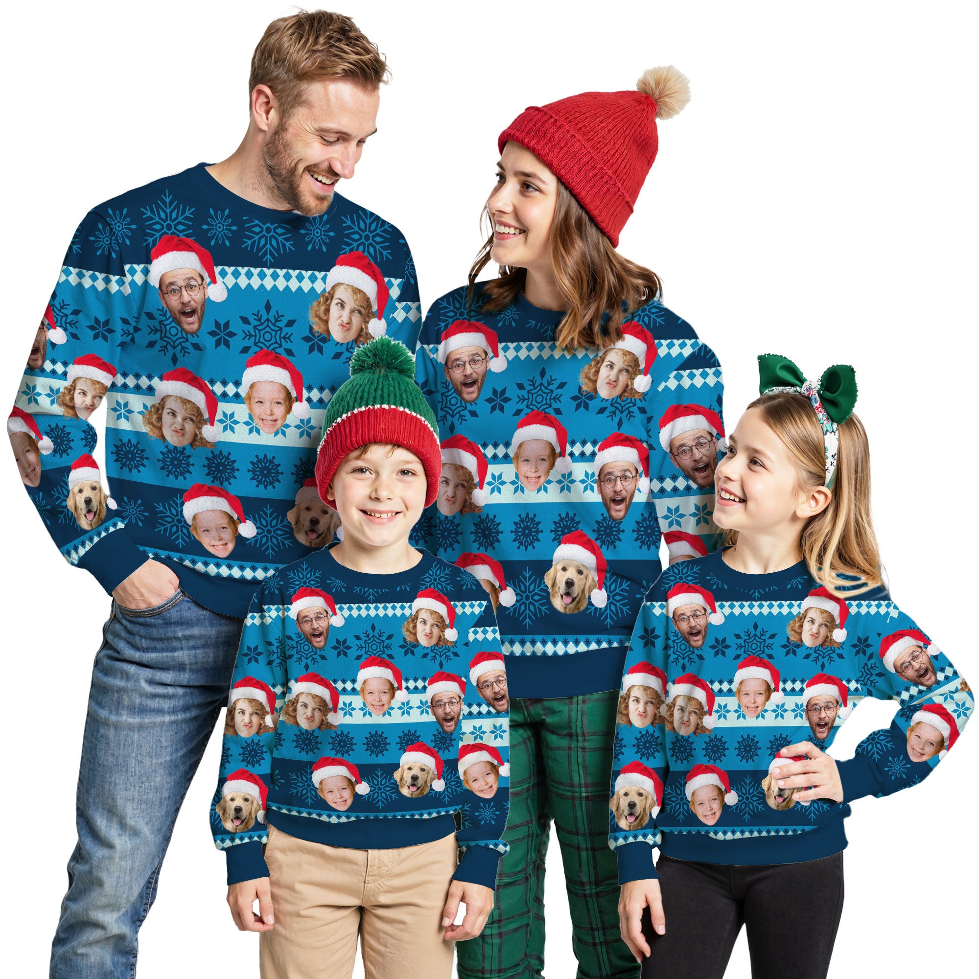 Custom Ugly Christmas Sweater for Men Women Couples Boyfriend Girlfriend Family Dad Mom, Custom Ugly Christmas Sweater with Face Photo, Personalized Sweatshirt with Picture Funny Xmas Gift ST14