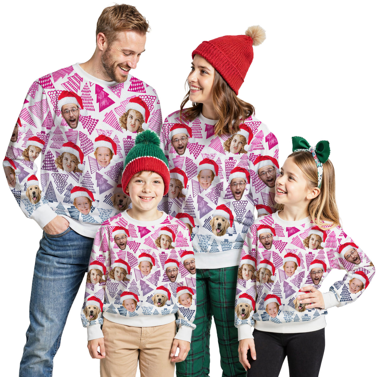 Custom Ugly Christmas Sweater for Men Women Couples Boyfriend Girlfriend Family Dad Mom, Custom Ugly Christmas Sweater with Face Photo, Personalized Sweatshirt with Picture Funny Xmas Gift ST15