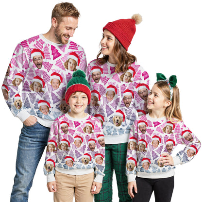 Custom Ugly Christmas Sweater for Men Women Couples Boyfriend Girlfriend Family Dad Mom, Custom Ugly Christmas Sweater with Face Photo, Personalized Sweatshirt with Picture Funny Xmas Gift ST15