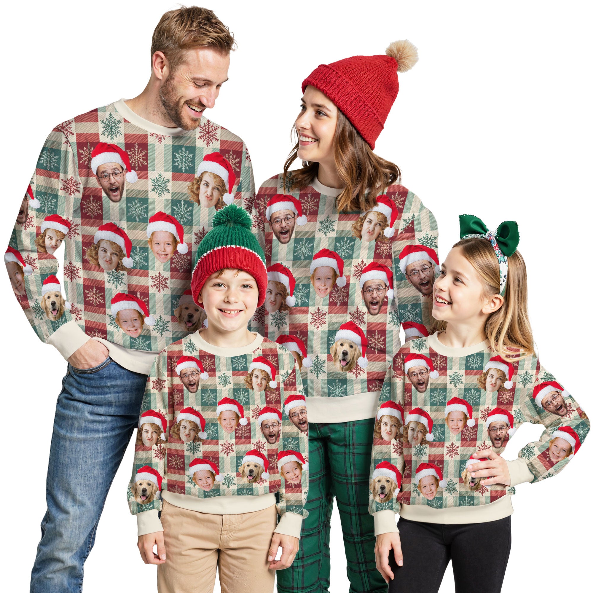 Custom Ugly Christmas Sweater for Men Women Couples Boyfriend Girlfriend Family Dad Mom, Custom Ugly Christmas Sweater with Face Photo, Personalized Sweatshirt with Picture Funny Xmas Gift ST16