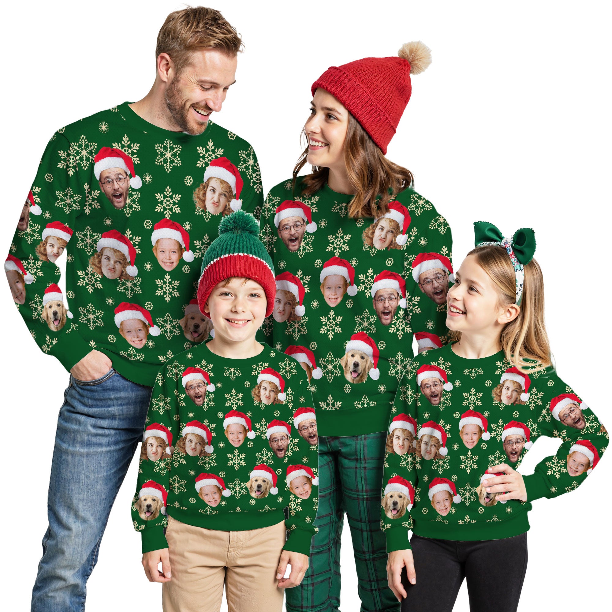 Custom Ugly Christmas Sweater for Men Women Couples Boyfriend Girlfriend Family Dad Mom, Custom Ugly Christmas Sweater with Face Photo, Personalized Sweatshirt with Picture Funny Xmas Gift ST17
