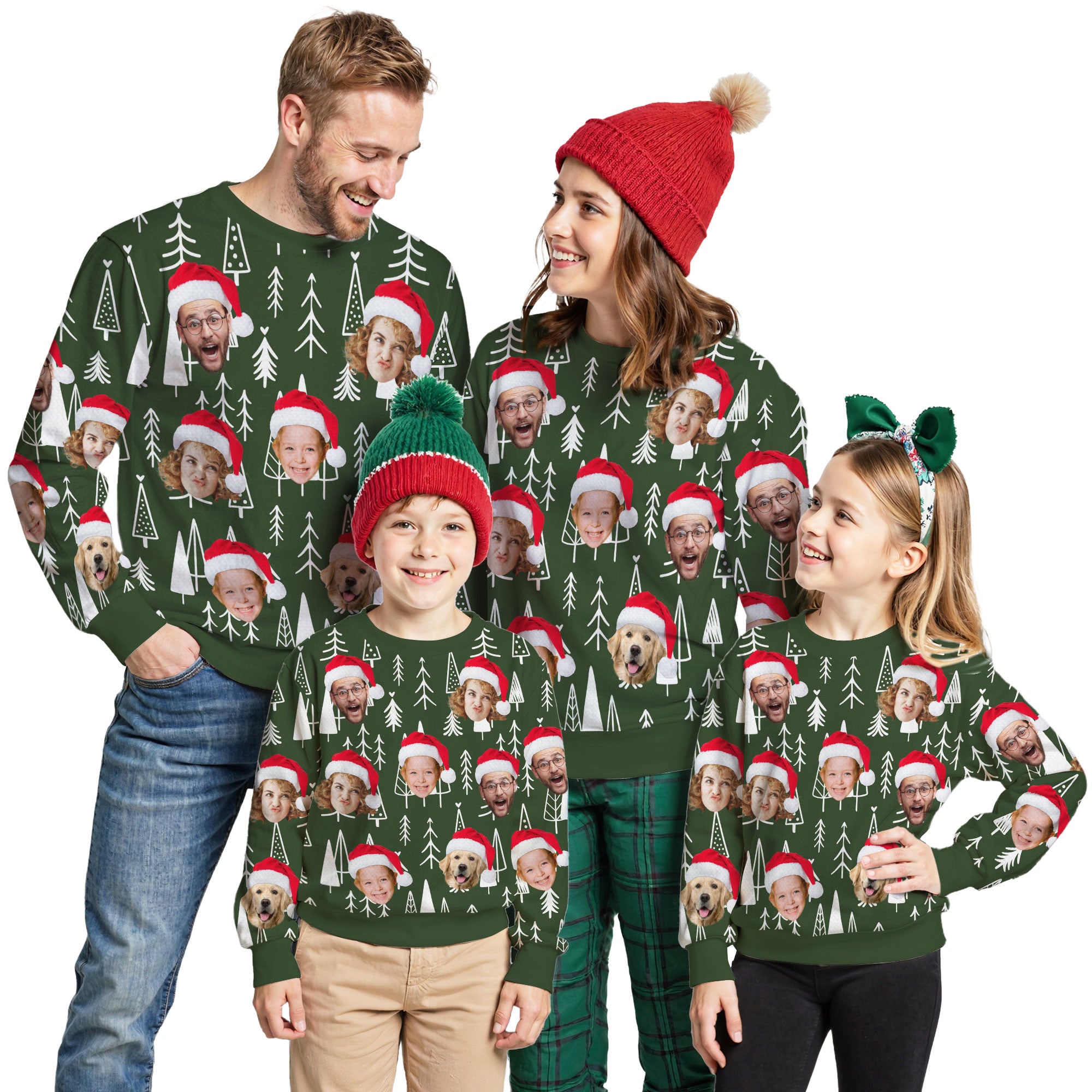 Custom Ugly Christmas Sweater for Men Women Couples Boyfriend Girlfriend Family Dad Mom, Custom Ugly Christmas Sweater with Face Photo, Personalized Sweatshirt with Picture Funny Xmas Gift ST21