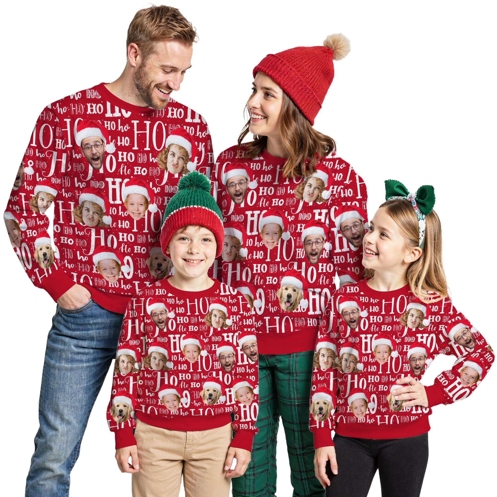 Custom Ugly Christmas Sweater for Men Women Couples Boyfriend Girlfriend Family Dad Mom, Custom Ugly Christmas Sweater with Face Photo, Personalized Sweatshirt with Picture Funny Xmas Gift ST34