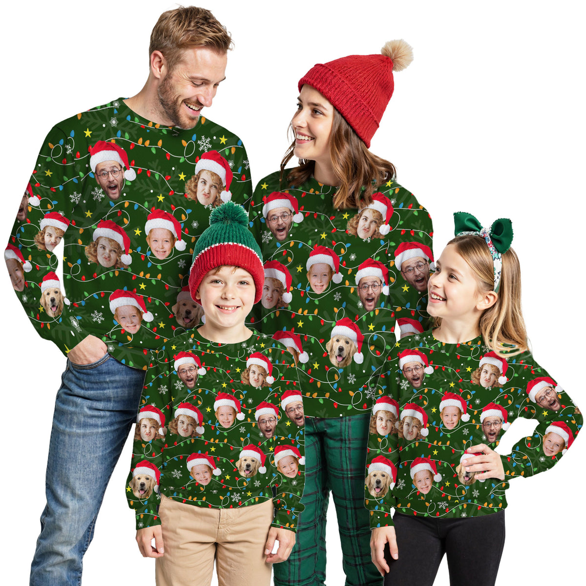 Custom Ugly Christmas Sweater for Men Women Couples Boyfriend Girlfriend Family Dad Mom, Custom Ugly Christmas Sweater with Face Photo, Personalized Sweatshirt with Picture Funny Xmas Gift ST38