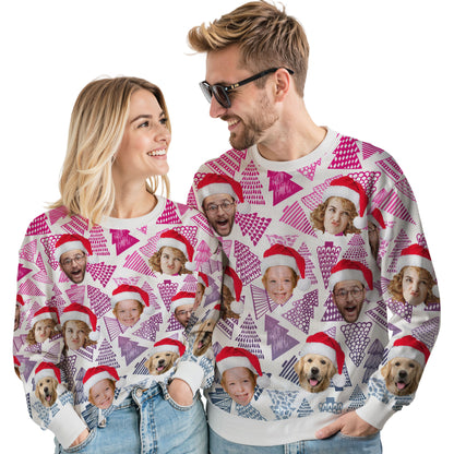 Custom Ugly Christmas Sweater for Men Women Couples Boyfriend Girlfriend Family Dad Mom, Custom Ugly Christmas Sweater with Face Photo, Personalized Sweatshirt with Picture Funny Xmas Gift ST15