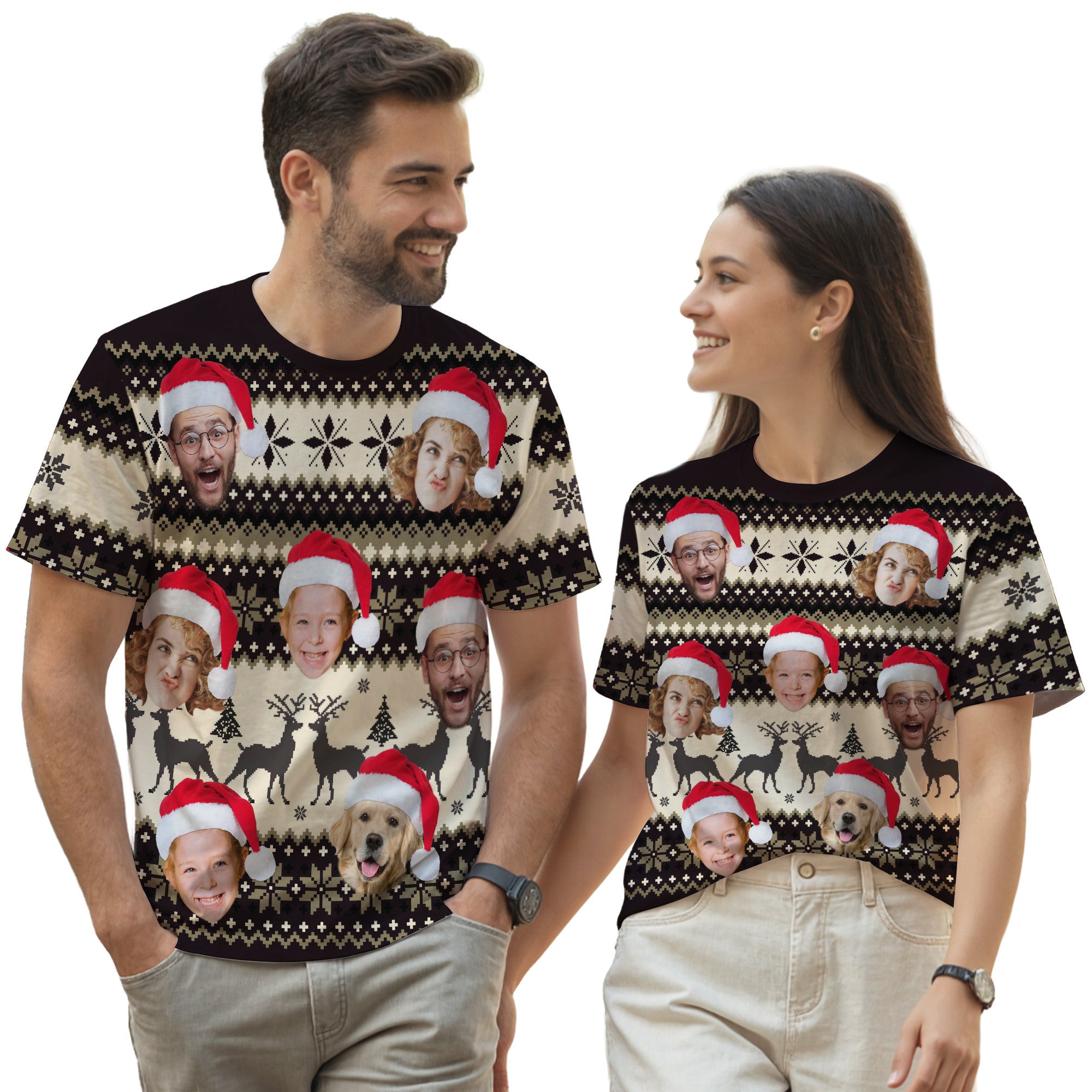Custom Ugly Christmas Sweater for Men Women Couples Boyfriend Girlfriend Family Dad Mom, Custom Ugly Christmas Sweater with Face Photo, Personalized Sweatshirt with Picture Funny Xmas Gift ST1