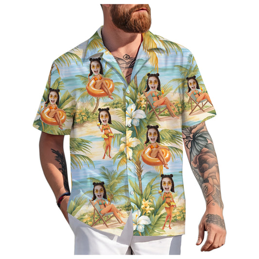 Custom Face Hawaiian Shirt, Funny Gift for Couples, Friends, or Family Trips