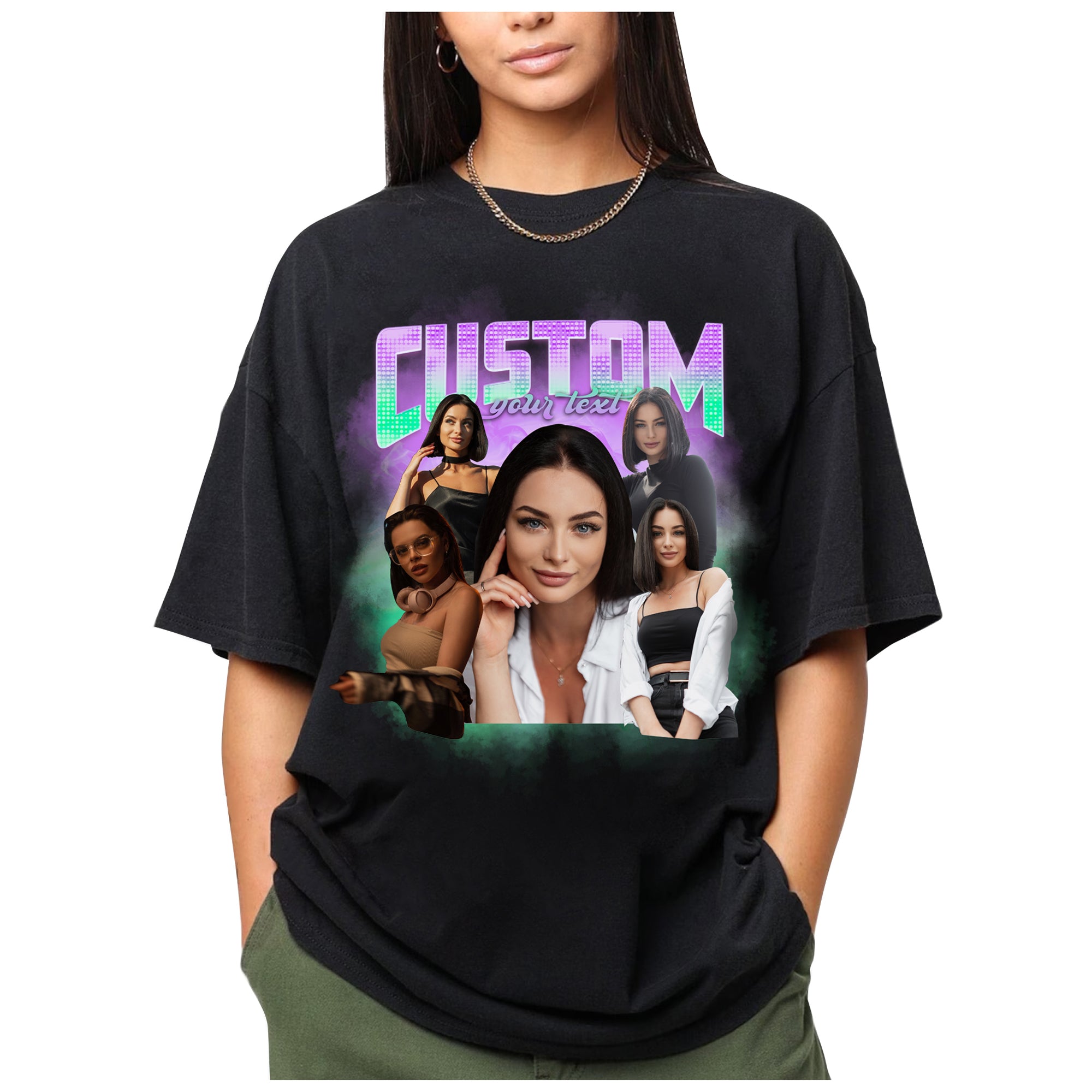 Custom Bootleg Rap Tee Shirt, Custom Face Shirt, Personalized Tshirts with Photo for Lover Rap BF GF Birthday Valentine Gifts