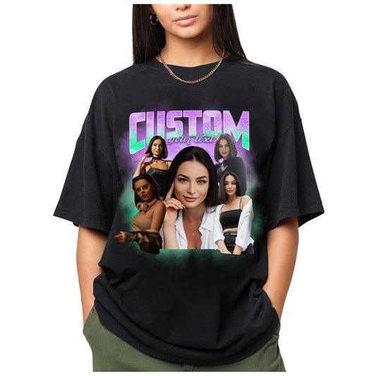Custom Bootleg Rap Tee Shirt, Custom Face Shirt, Personalized Tshirts with Photo for Lover Rap BF GF Birthday Valentine Gifts