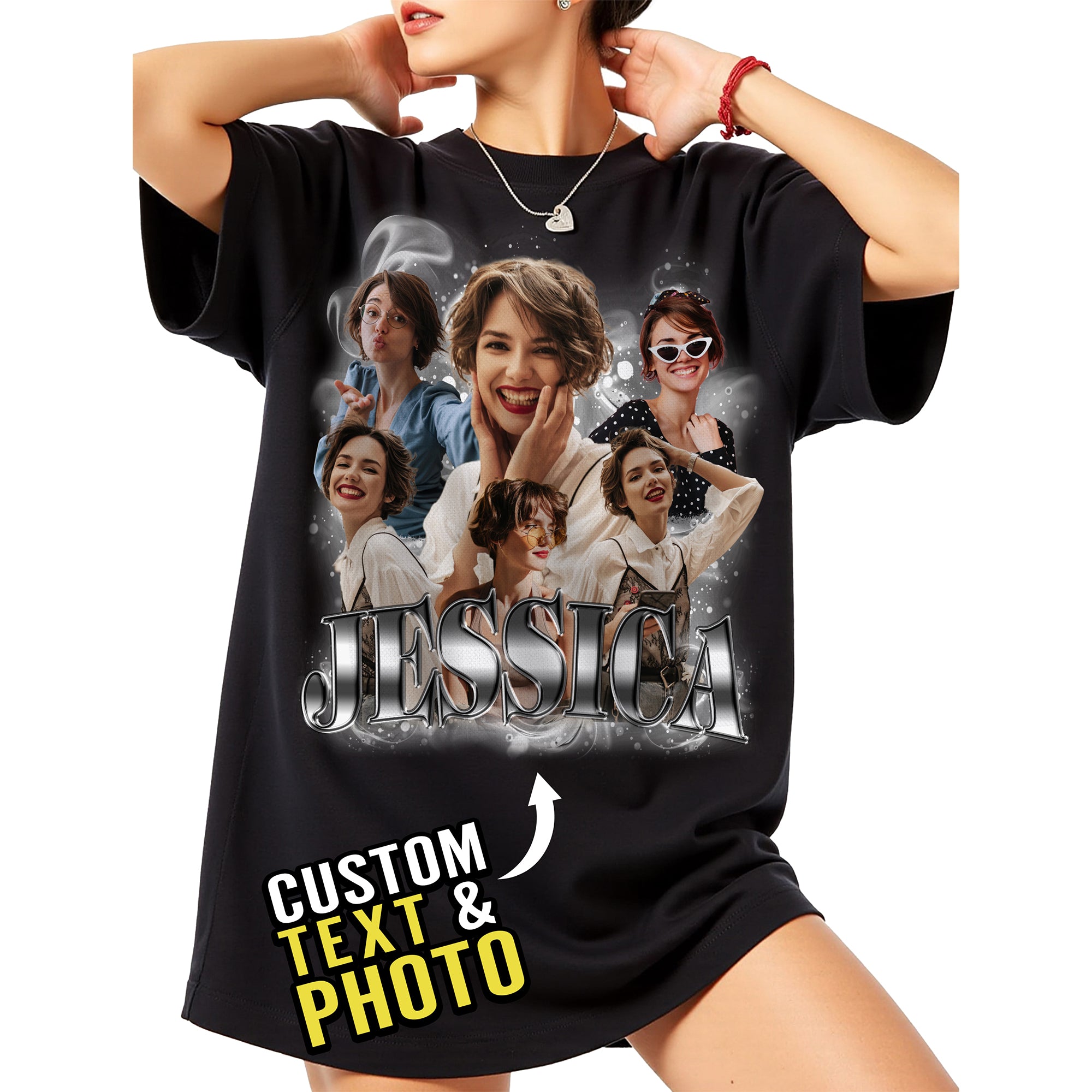 Personalized Bootleg T-Shirt, Trendy Custom Face Shirt for Men, Women and Teens