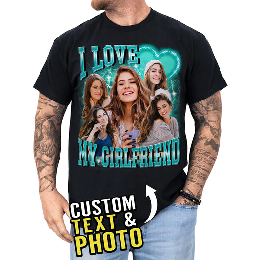 Custom Retro Bootleg Tee, Design Your Own Shirt with Face, Name & Photo Collage