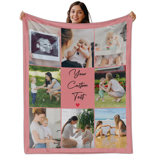 Customized Mom Blankets with Photos, Custom Memorial Blankets with Photo Text, Customizable Blanket with Pictures 2
