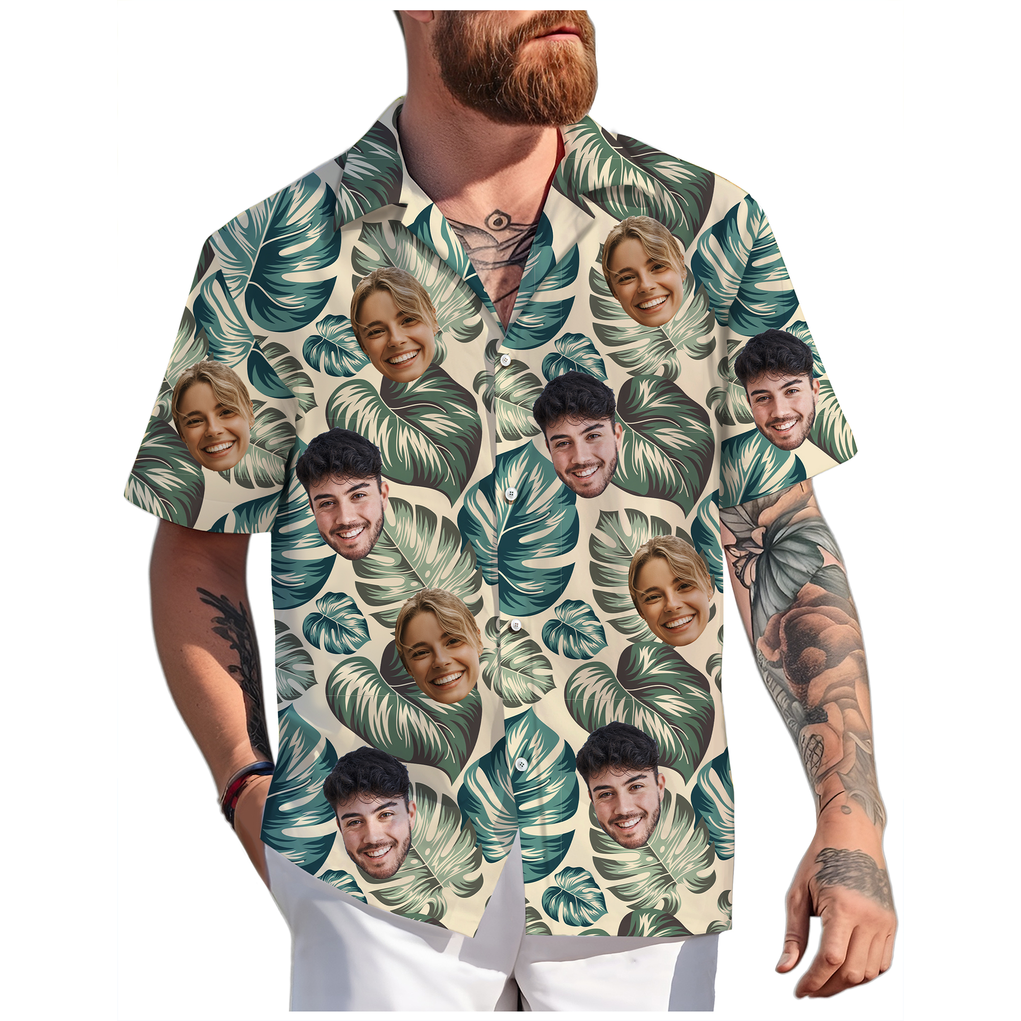 Custom Photo Hawaiian Shirt, Great Gift for Parents or Grandparents