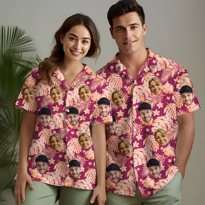 Personalized Aloha Shirt with Faces, Gift for Husband or Wife