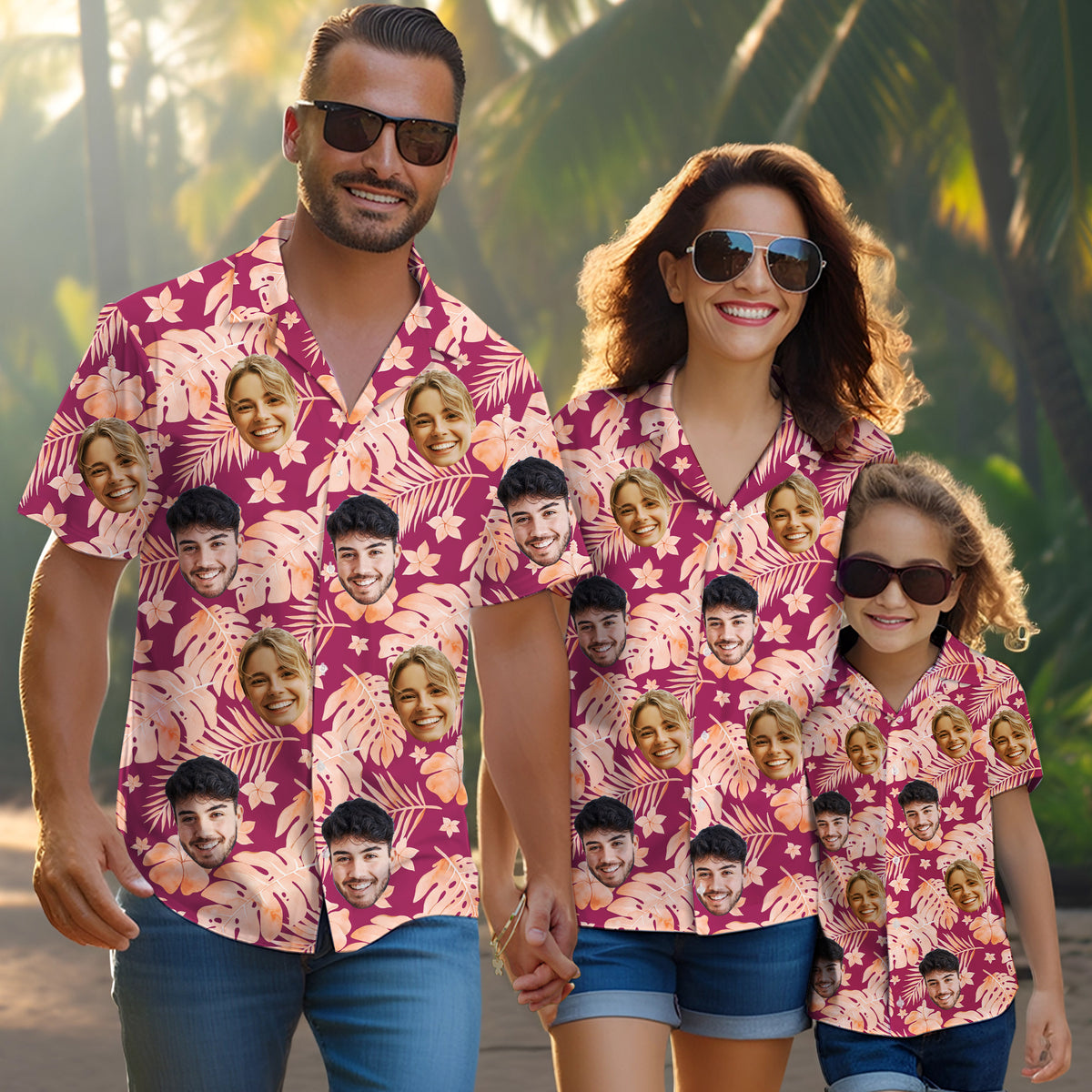 Personalized Aloha Shirt with Faces, Gift for Husband or Wife