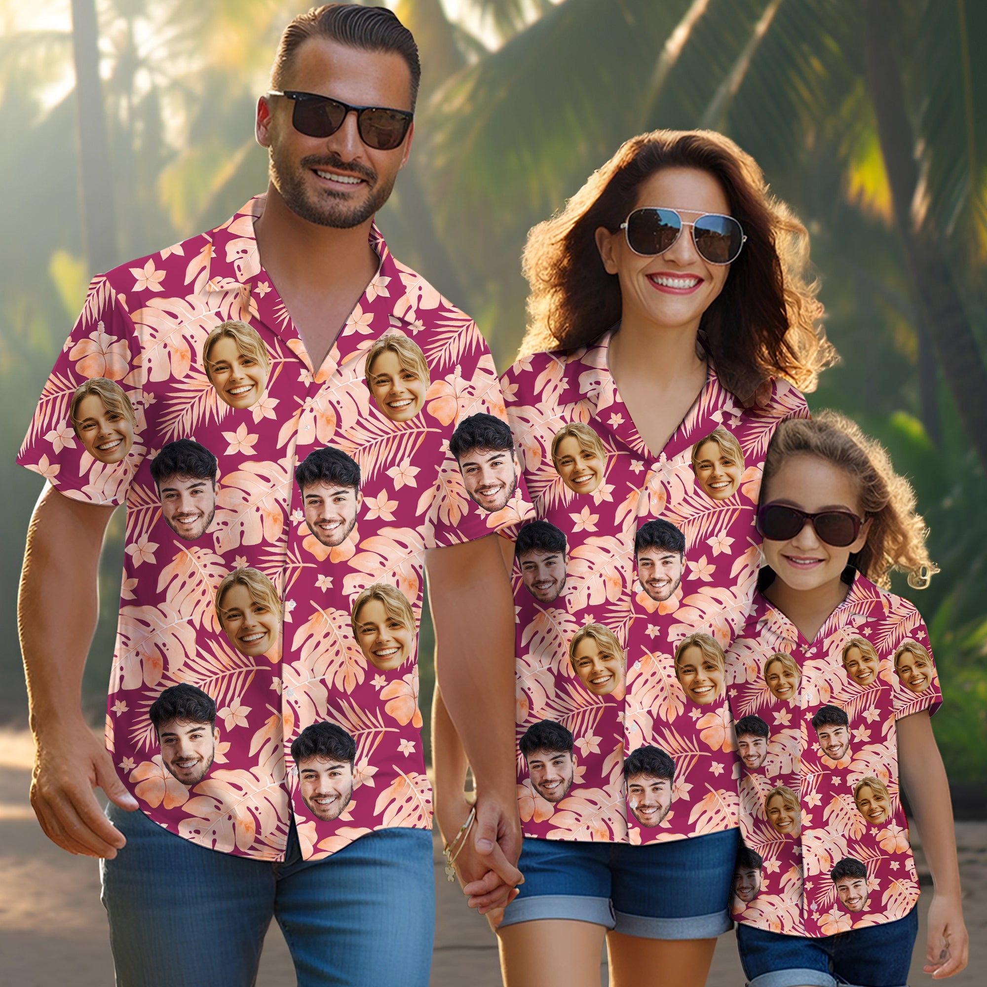 Personalized Aloha Shirt with Faces, Gift for Husband or Wife
